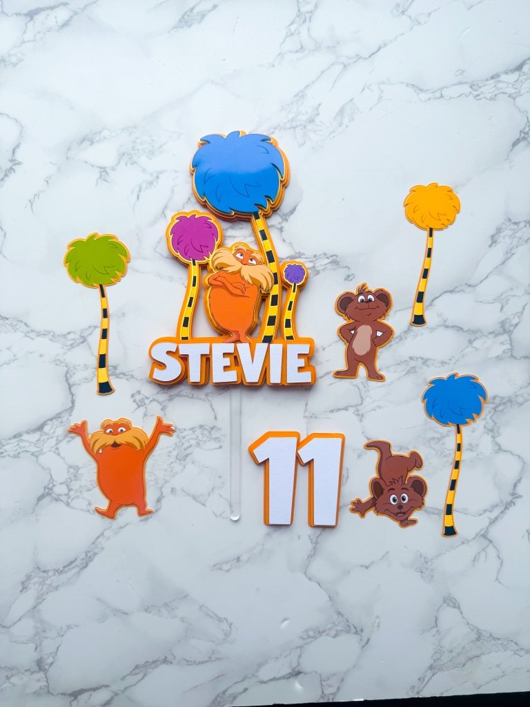 Personalised Lorax Cake Toppers Set - Demi's Krafts