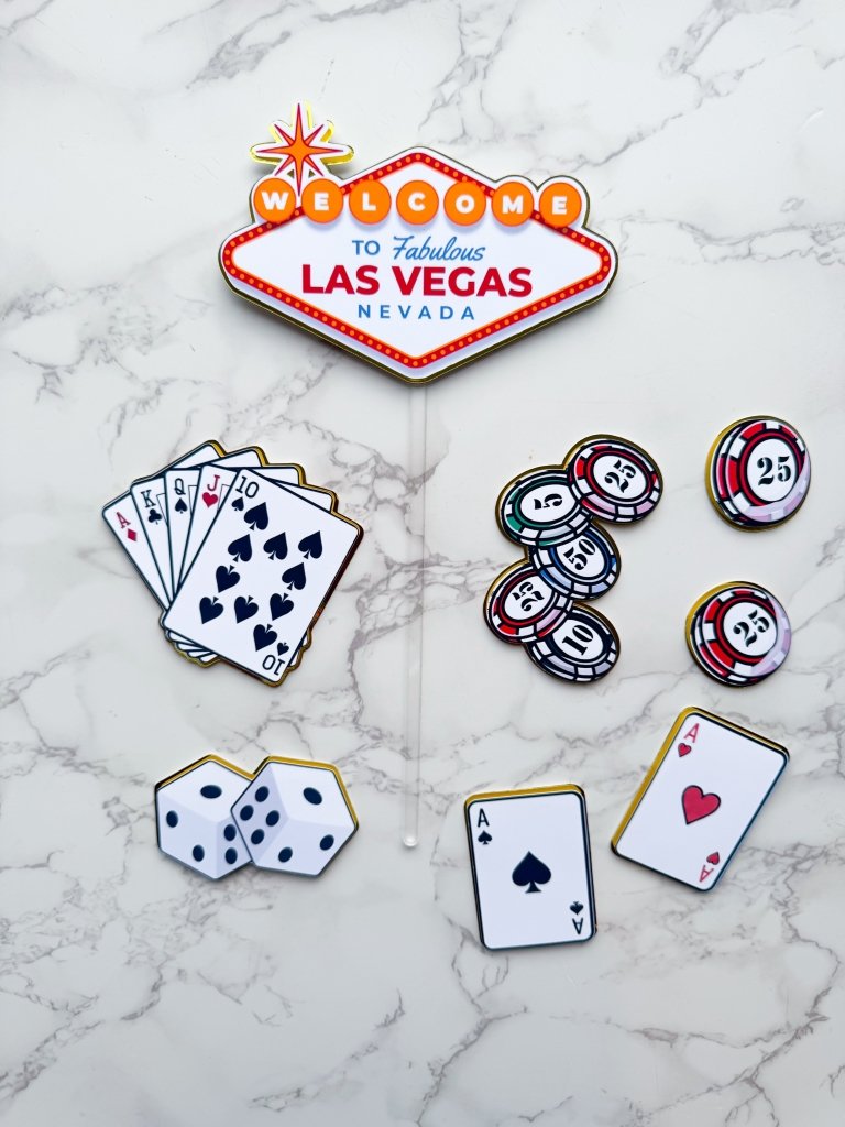 Las Vegas birthday cake toppers : casino cake toppers - Demi's Krafts