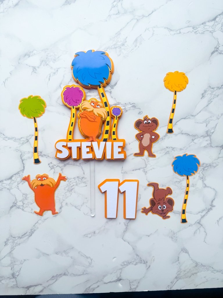 Personalised Lorax Cake Toppers Set - Demi's Krafts