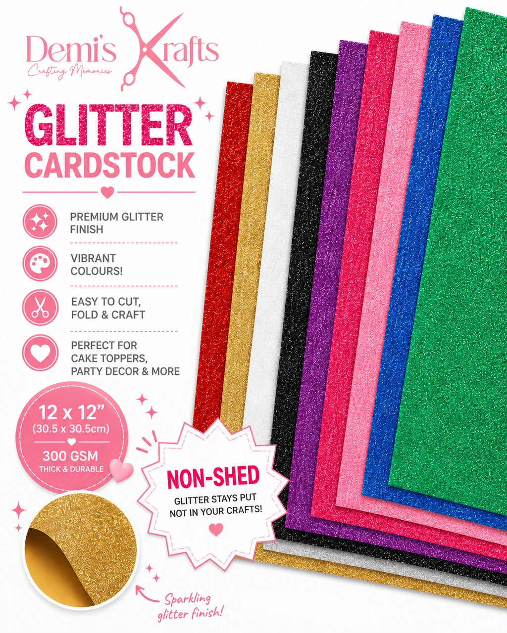 Pale Lilac Glitter Cardstock