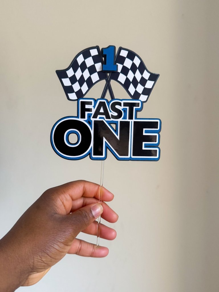 Fast One Birthday Cake Topper: Racing Car Theme Party - Demi's Krafts