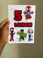 Personalised Spidey and his amazing friends Cake Toppers - £10 set (Copy) - Demi's Krafts