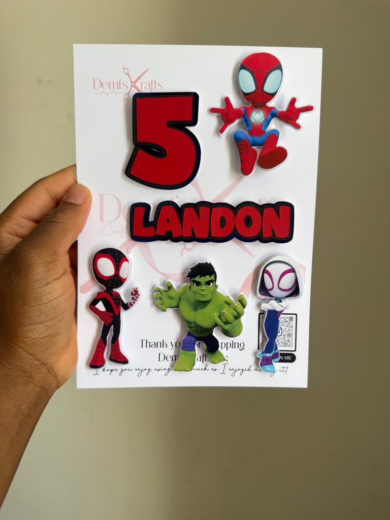 Personalised Spidey and his amazing friends Cake Toppers - £10 set (Copy) - Demi's Krafts