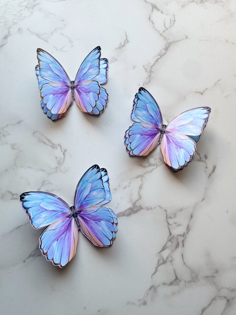 Blue butterfly cake toppers cupcake topper charms - Demi's Krafts