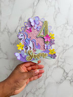 Floral Unicorn Birthday Cake Topper : Luxe Topper - Demi's Krafts