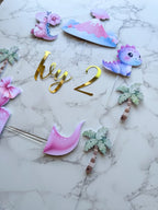 Custom Girl Dinosaur Cake Topper Set - Demi's Krafts
