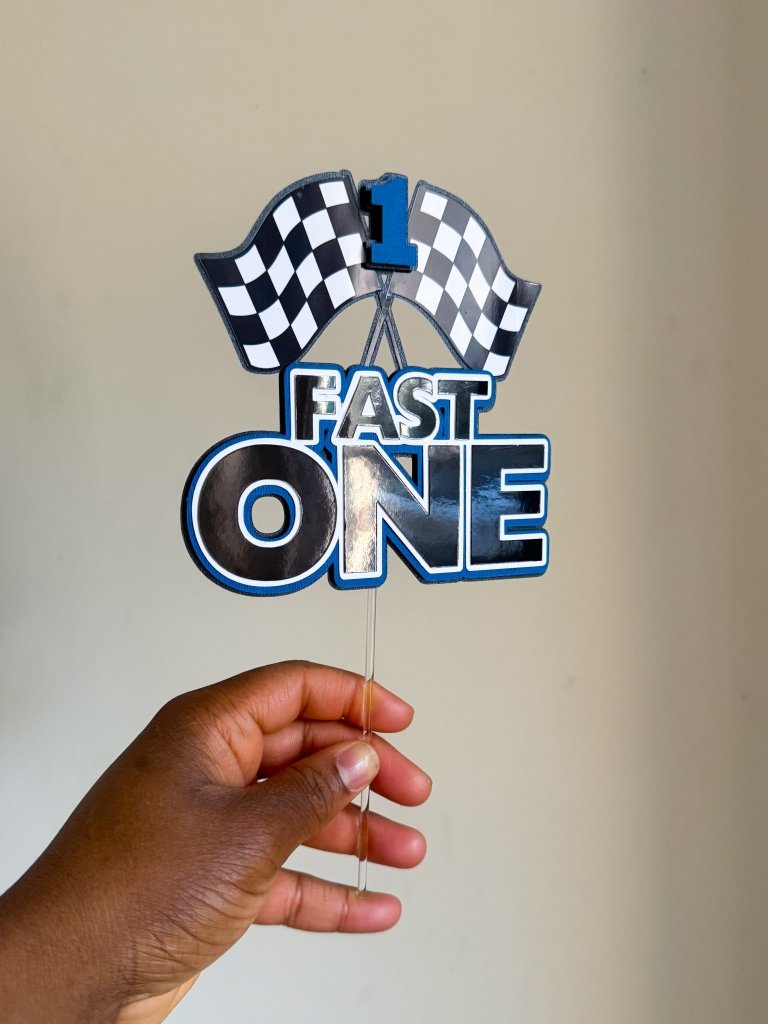Fast One Birthday Cake Topper: Racing Car Theme Party - Demi's Krafts