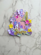Floral Unicorn Birthday Cake Topper : Luxe Topper - Demi's Krafts