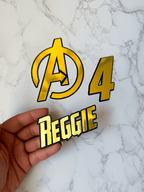 Superhero Name & Age Cake Topper: Custom Cardstock Party Decor - Demi's Krafts