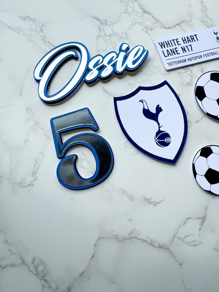 Personalised Football Cake Topper Set - £10 set Choose your Club - Demi's Krafts