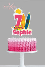 Summer Pool Birthday Cake Topper and cupcake Toppers - Demi's Krafts
