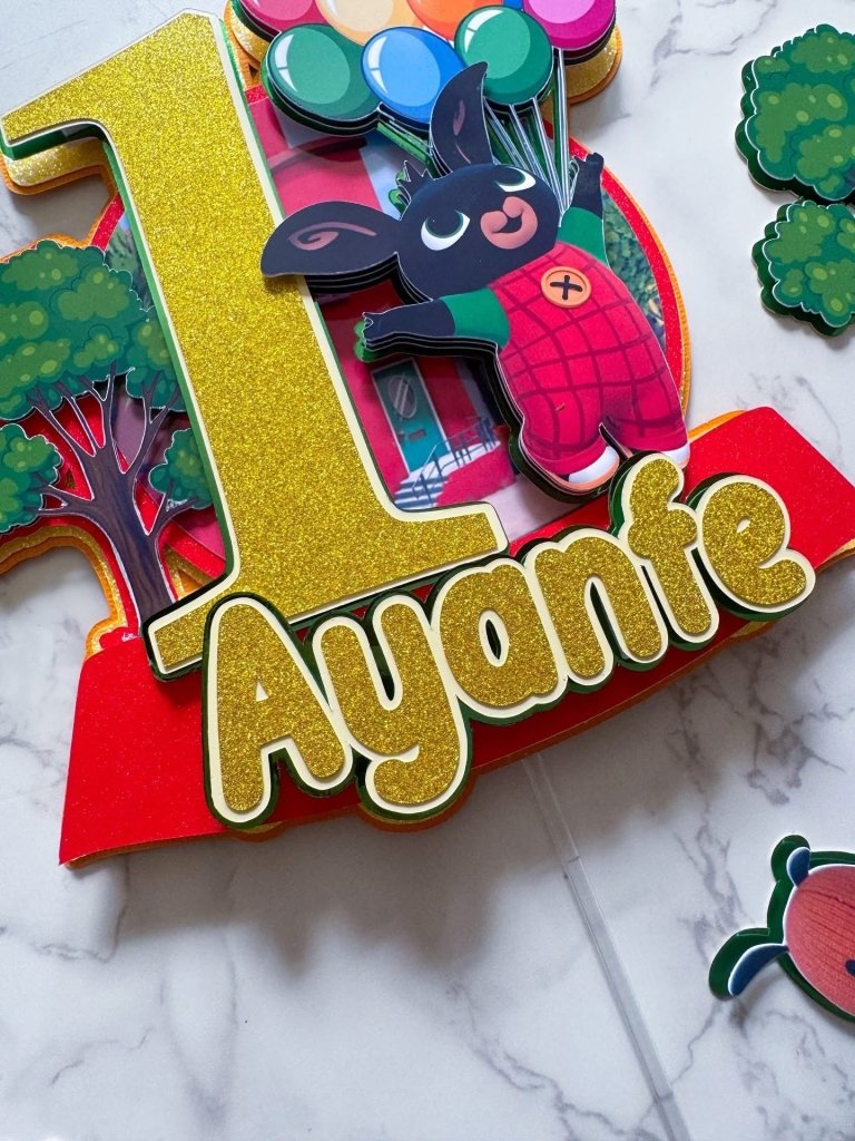 Bing Bunny Birthday Cake Topper - Demi's Krafts