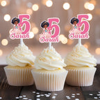Black Girl Princess Birthday Cake Topper and Cupcake Toppers : Afro princess topper - Demi's Krafts