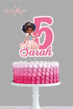 Black Girl Princess Birthday Cake Topper and Cupcake Toppers : Afro princess topper - Demi's Krafts
