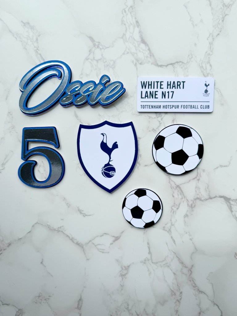 Personalised Football Cake Topper Set - £10 set Choose your Club - Demi's Krafts