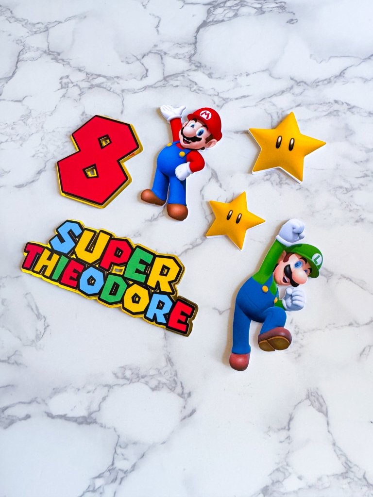 Personalised Mario Cake Charm Set - £10 set - Demi's Krafts