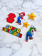 Personalised Mario Cake Charm Set - £10 set - Demi's Krafts
