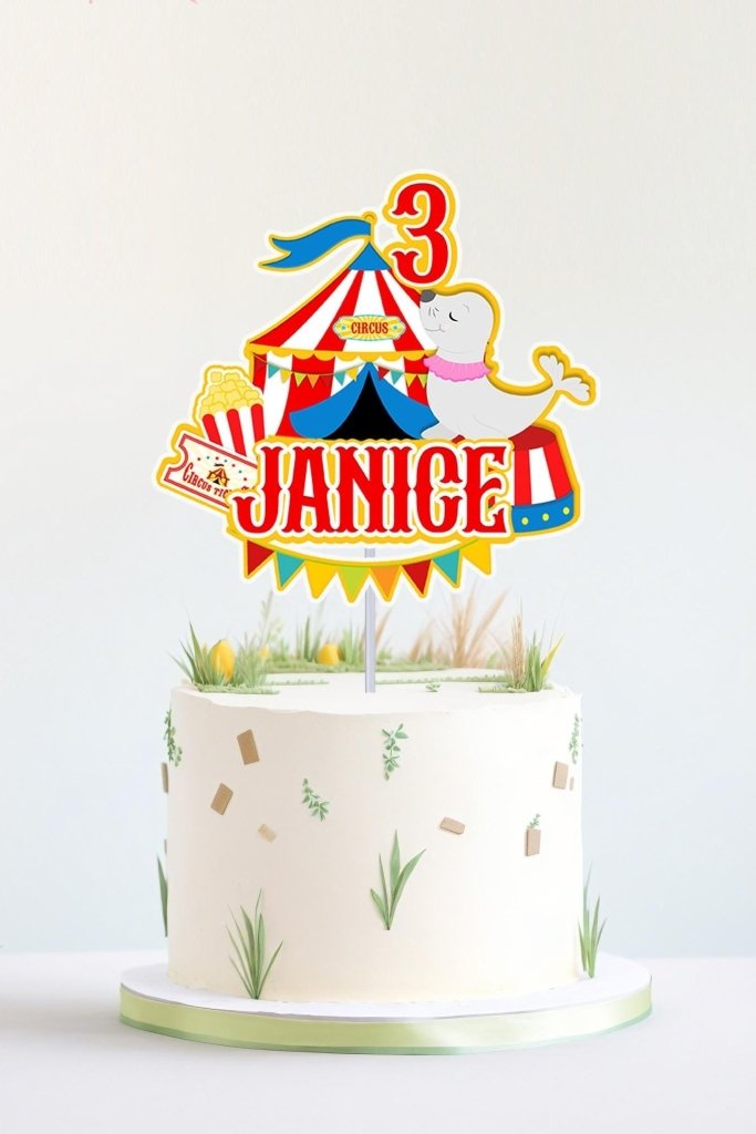 Circus themed Cake Topper and Cupcake Toppers - Demi's Krafts