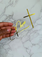 Christening Name and Cross Cake Topper Charms - Demi's Krafts