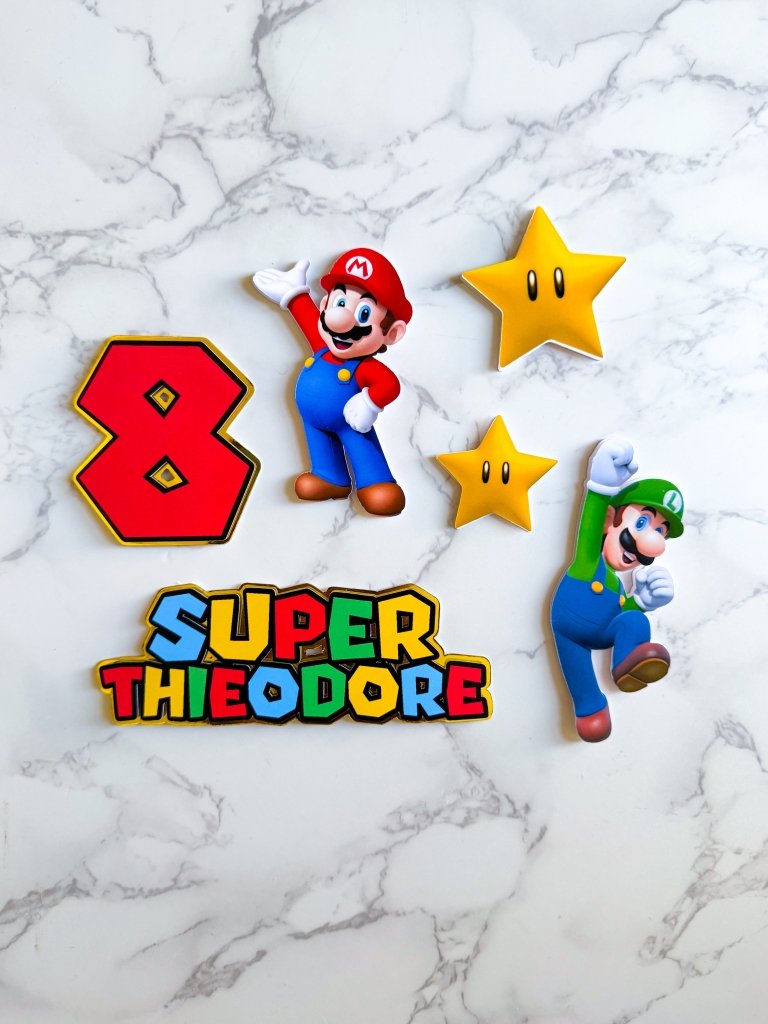 Personalised Mario Cake Charm Set - £10 set - Demi's Krafts