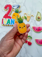 Personalised Dancing Fruits Cake Topper Set