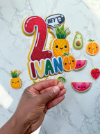 Personalised Dancing Fruits Cake Topper Set