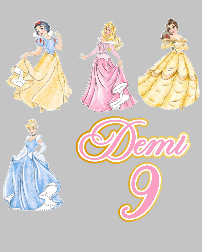 Personalised Pastel Disney Princess Toppers - £10 set - Demi's Krafts