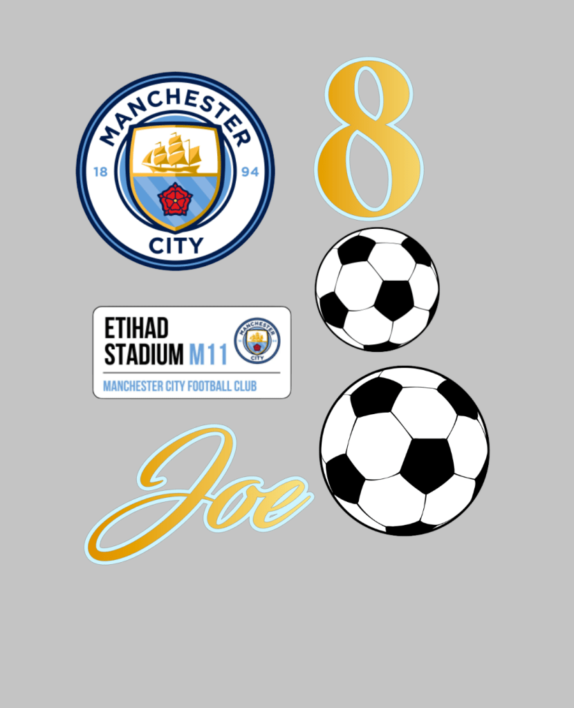 Personalised Football Cake Topper Set - £10 set - Demi's Krafts