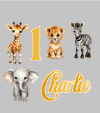 Personalised Wild Safari Cake Toppers - £10 set - Demi's Krafts