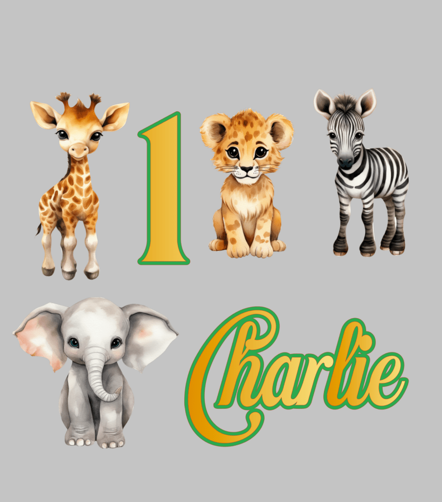 Personalised Wild Safari Cake Toppers - £10 set - Demi's Krafts
