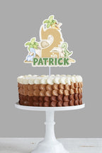 Dinosaur Birthday Cake Topper: Dino Party Decor, Personalized Name - Demi's Krafts
