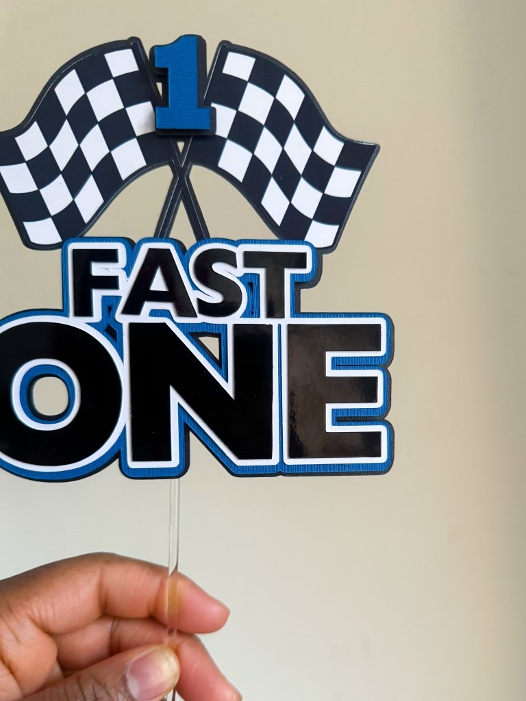 Fast One Birthday Cake Topper: Racing Car Theme Party - Demi's Krafts