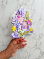 Floral Unicorn Birthday Cake Topper : Luxe Topper - Demi's Krafts