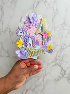 Floral Unicorn Birthday Cake Topper : Luxe Topper - Demi's Krafts