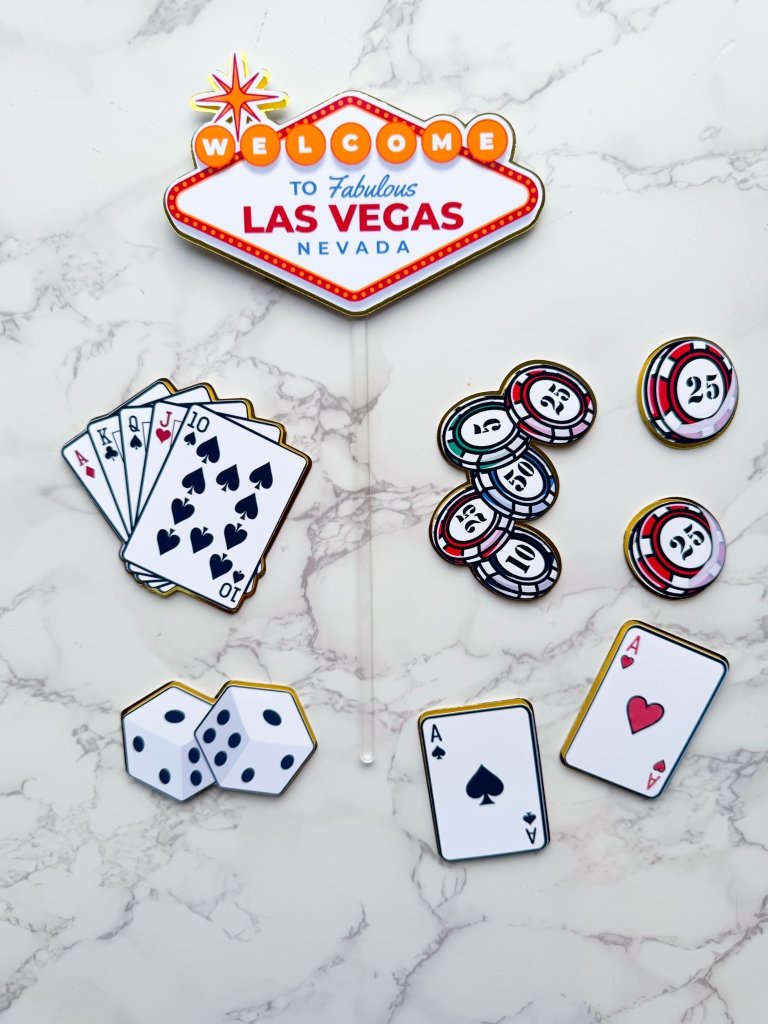 Las Vegas birthday cake toppers : casino cake toppers - Demi's Krafts