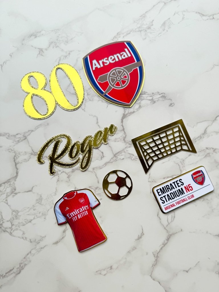 Personalised Football Club Cake Toppers : Charm Set - Demi's Krafts