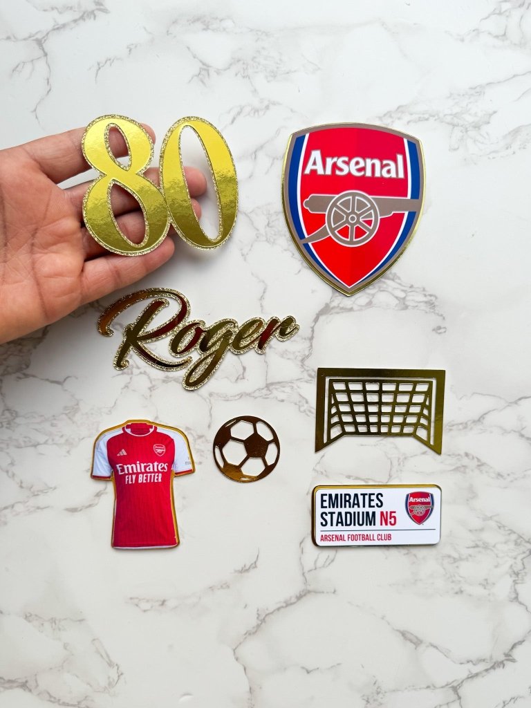 Personalised Football Club Cake Toppers : Charm Set - Demi's Krafts