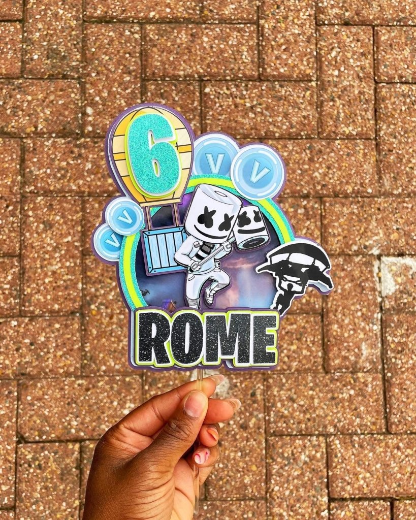 Fortnite Birthday Cake Topper : Gamer Cake Topper - Demi's Krafts