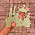 Gold Princess Cake Topper Set: Castle, Princess, Crown - Demi's Krafts