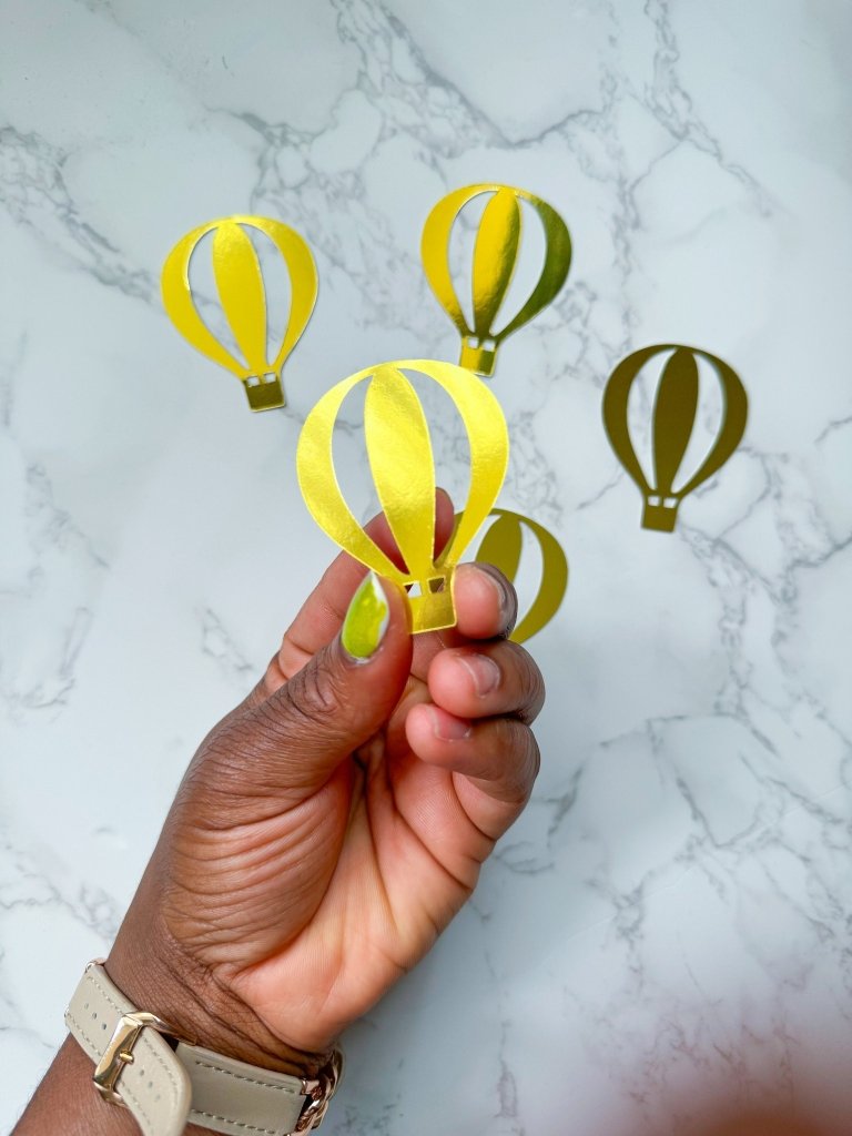Gold Hot Air Balloon Cupcake Toppers - Demi's Krafts