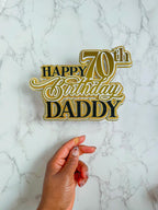 Happy 70th Birthday Cake Topper : Milestone cake topper - Demi's Krafts