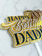 Happy 70th Birthday Cake Topper : Milestone cake topper - Demi's Krafts