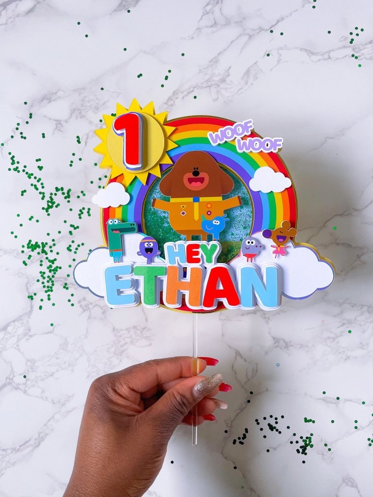 Hey Duggee Birthday Cake Topper : Rainbow Duggee Cake topper - Demi's Krafts