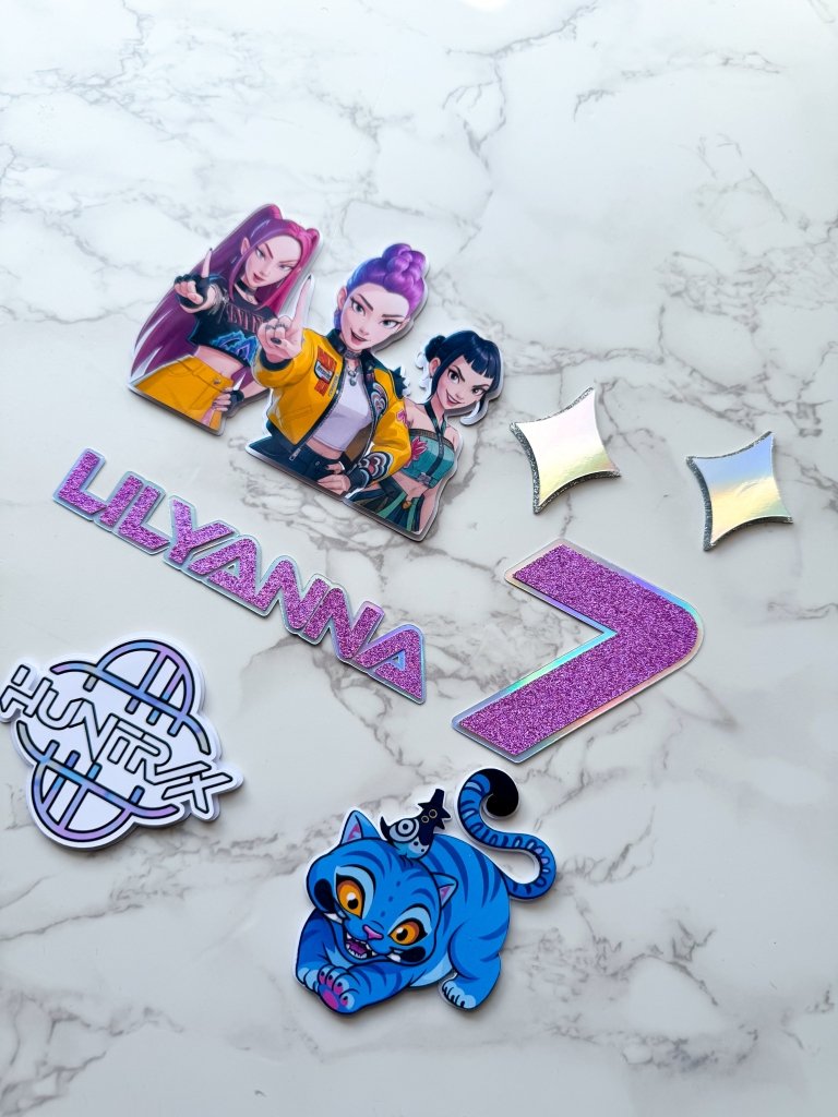 Personalised K - Pop Demon Hunters Cake Topper Set B - £10 set - Demi's Krafts