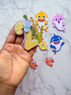 Baby Shark Themed Birthday Cake Topper : Charm Set - Demi's Krafts