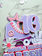Personalised Double Digits Groovy Cake Topper : Roll with it - Demi's Krafts