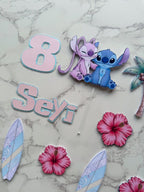 Personalised Pastel Stitch and Angel Cake Topper Set - Demi's Krafts