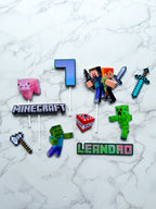 Personalised Mine Craft Cake Topper set