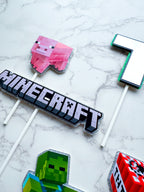 Personalised Mine Craft Cake Topper set