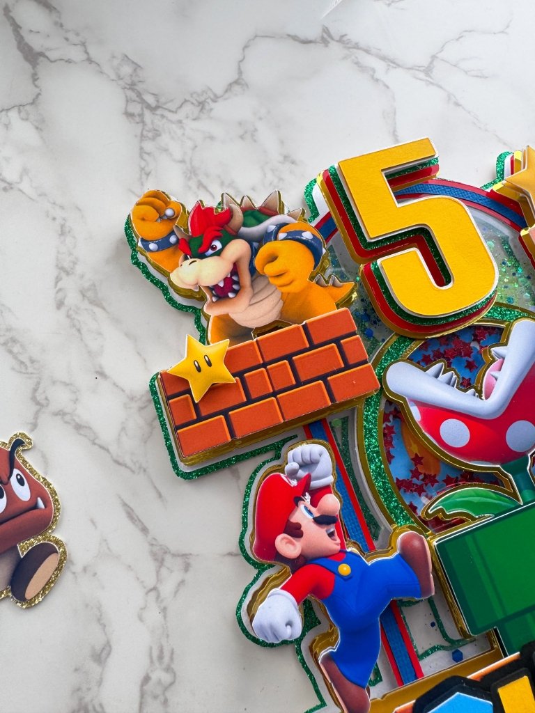 Mario Themed Birthday Cake Topper : Luxe Topper - Demi's Krafts